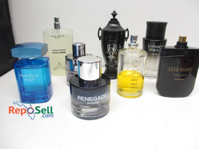 Lot 31-4036 - (8) Bottles Men's Cologne - Full &amp; Partial - Easy Miami, Hero, Renegade, etc.