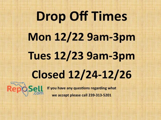 Drop Off Times & Consignment Info