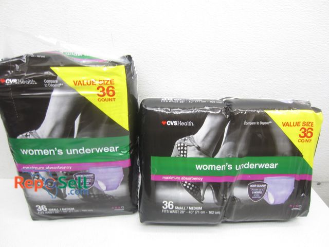 Lot 31-4486 - (72) Total New Womens Small/Medium Underwear - Maximum Absorbency
