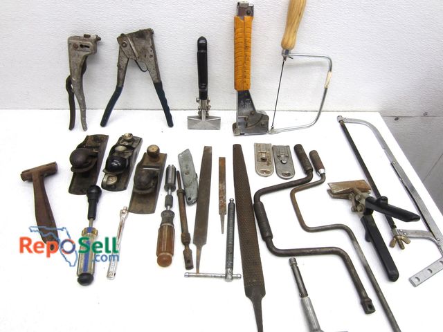 Lot 31-3575 - Hand Tool Lot: Hand Drills, Planers, Hand Stapler, Files etc - Some Are Vintage