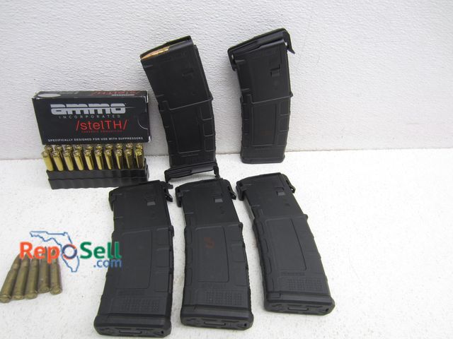 Lot 31-5159 - (5) P Mag 30 AR300 BLK full of ammo and (20) Rnds Stelth Blackout Ammo