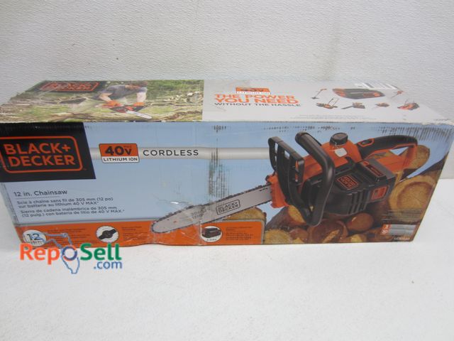 Lot 31-3071 - Black &amp; Decker 40V 12" Chainsaw w/2.0AH Battery &amp; Charger, #LC51240