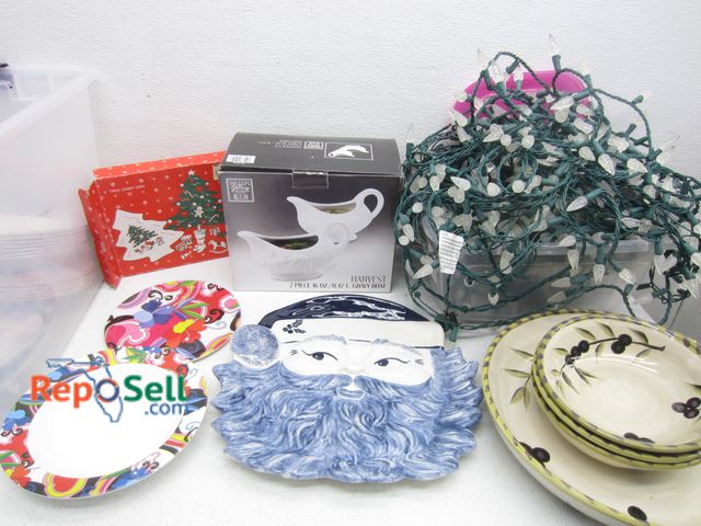 Lot 31-5590 - Estate Lot: Dishes, Platters, Gravy Boats, String Lights, etc.