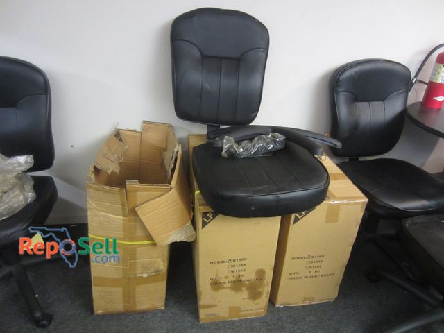 Lot 31-2111 - (3) Black Chairs in Boxes B1560- One Box is Sealed