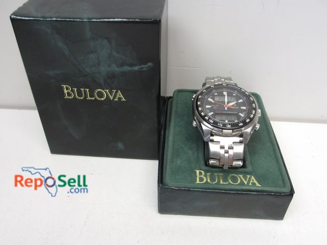 Lot 31-9010 - Bulova Marine Star Alarm Watch with Box - Running