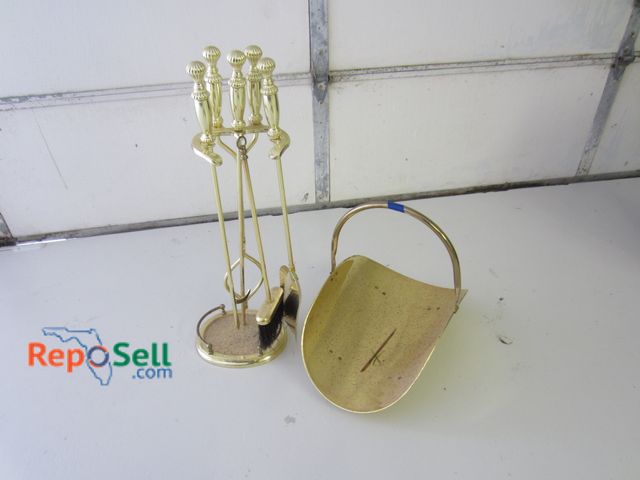 Lot 31-2142 - Brass Fireplace Set