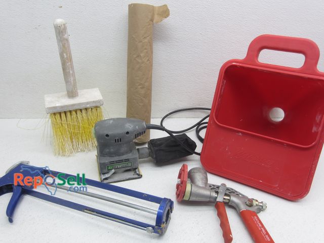 Lot 31-4521 - Wal-Board Texture Sprayer &amp; Tools: Sander (Powers On), Caulk Gun, etc.