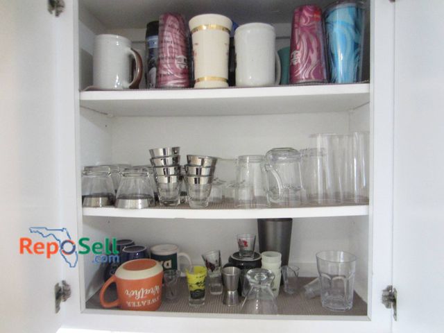 Lot 31-8673 - Drinkware Collection On (3) Shelves Including Glasses, Mugs, Tumblers