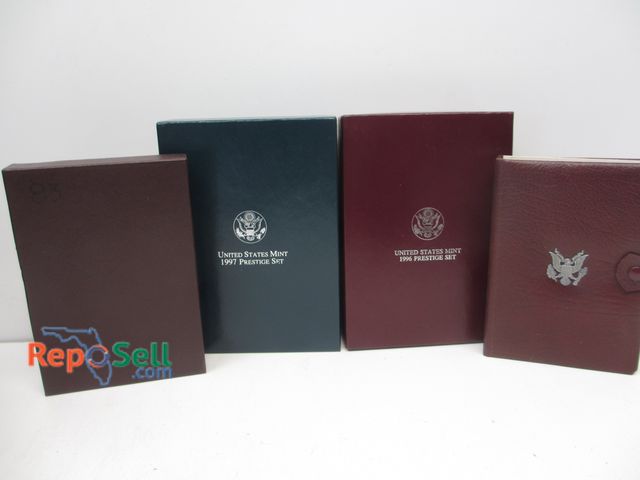 Lot 31-9500 - (4) Prestige Proof US Mint San Francisco Sets: 1996 Atlanta Olympic Rowing 90% Silver Dollar and Soc...