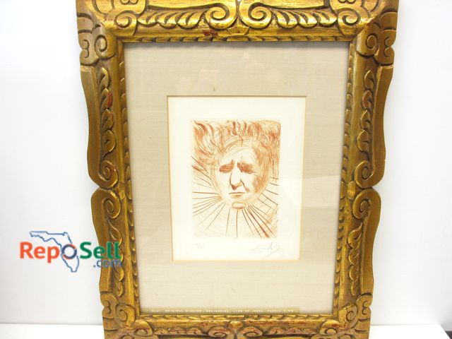 Lot 31-6035 - Framed Signed Art Print 16 x 20" - Dali Article on Back - No COA - Provided by Consignor - Auction H...