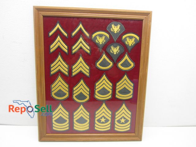 Lot 31-9203 - US Ranking Insignia Framed 18x22"