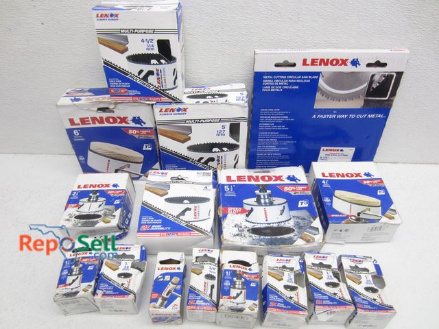 Lot 31-1073 - (15) New Lenox Hole Saw Bits 7/8-6" &amp; New Titanium Carbide 6.5" 48 teeth Steel Blade for Circ Sa...