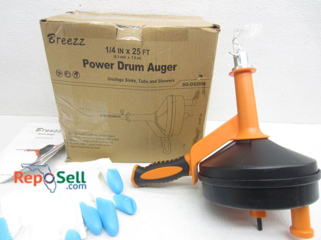 Lot 31-8218 - Power Drum Auger: 1/4" x 25', #SG-DS2056 - Appears New