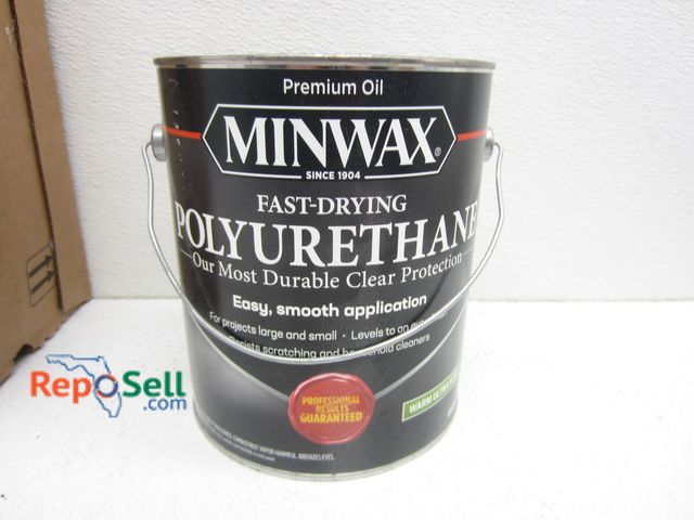 Lot 31-9485 - (4) 1 Gallon Miniwax Poly Warm Ultra Flat