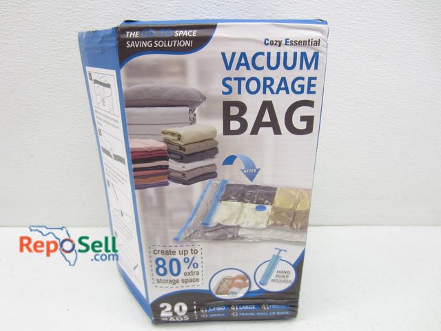 Lot 31-8210 - (20) Various Sized Vacuum Storage Bags w/Hand Pump - Appears New