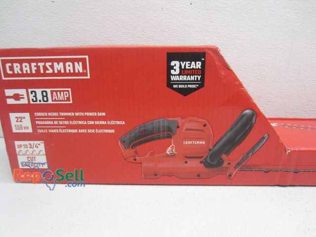 Lot 31-9051 - Craftsman Corded Hedge Trimmer With Power Saw 3.8 AMP #3MEHTS8022 - Appears New