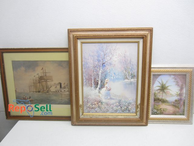 Lot 31-5052 - (3) Framed Art, Largest Is 18"x22": Tug Champion And Tow, Painting etc