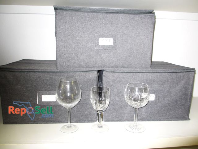 Lot 31-1093 - (36) Various Style Glassware with Storage Totes
