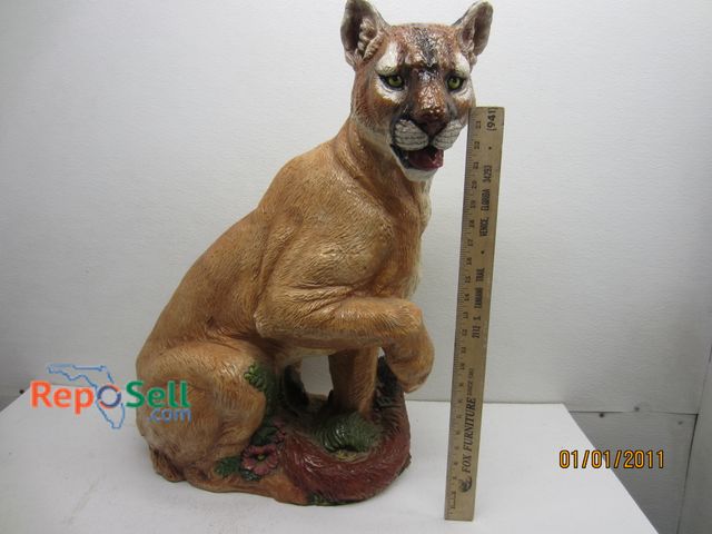 Lot 31-5155 - Large Ceramic Florida Panther Statue, 29" Tall