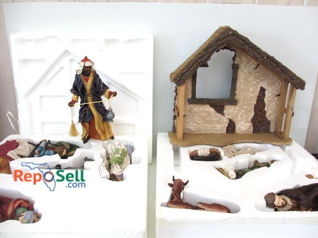 Lot 31-1455 - Kirkland Nativity Scene  (12) Piece Hand Painted Set#979597, Appears Complete