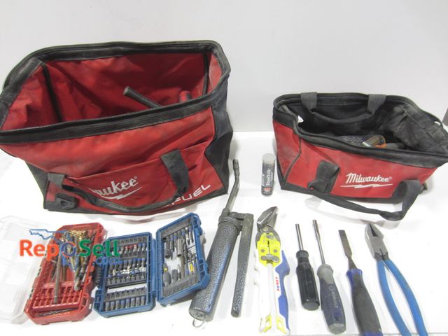 Lot 31-8102 - (2) Milwaukee Tool Bags with Tools &amp; Bits