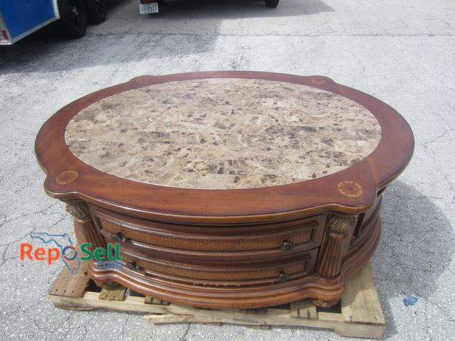 Lot 31-7073 - Marble Top Coffee Table, 52x38x19"H - HEAVY/BRING LABOR