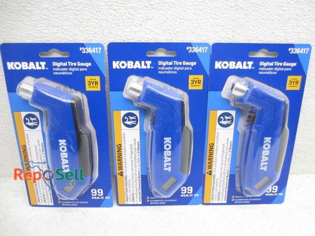 Lot 31-9112 - (3) New Kobalt Digital Tire Gauges #336417