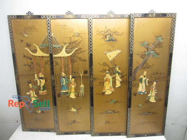 Lot 31-6092 - 4pc Asian Wall Decor 12"x36"