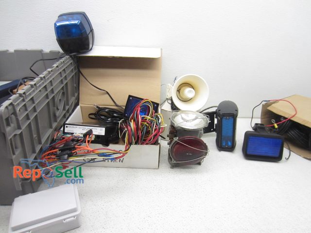 Lot 31-9415 - Lot of sirens/lights, PA speakers, wiring, etc.