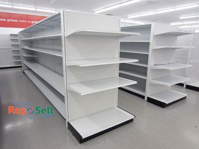 Lot 31-3015 - (2) Retail Shelving, 20' Double Sided, Plus End Caps. 25" Deep Shelves. Buyer Must Disassemble &amp;...
