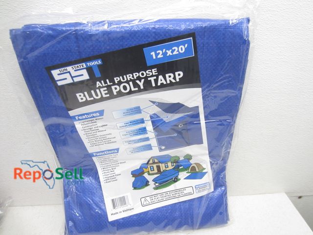 Lot 31-7056 - New SST 12' x 20' All-purpose blue poly tarp