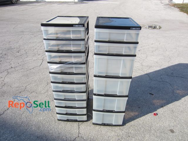Lot 31-1226 - (2) Plastic Storage Drawers 40.5" High