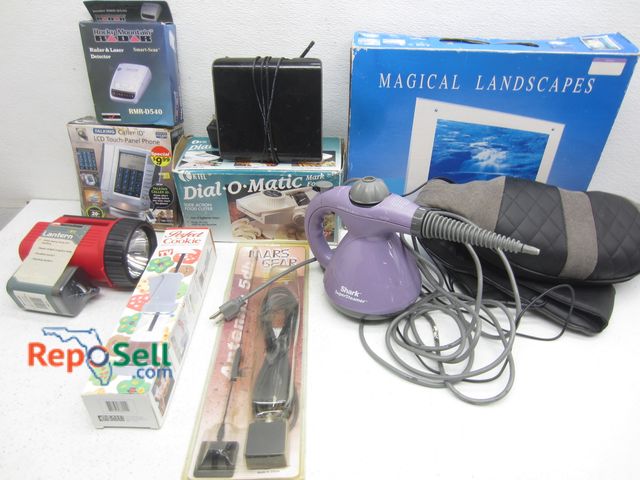 Lot 31-1197 - Estate Lot: Massager, Shark Steamer, Lantern, etc (all tested, powers on)