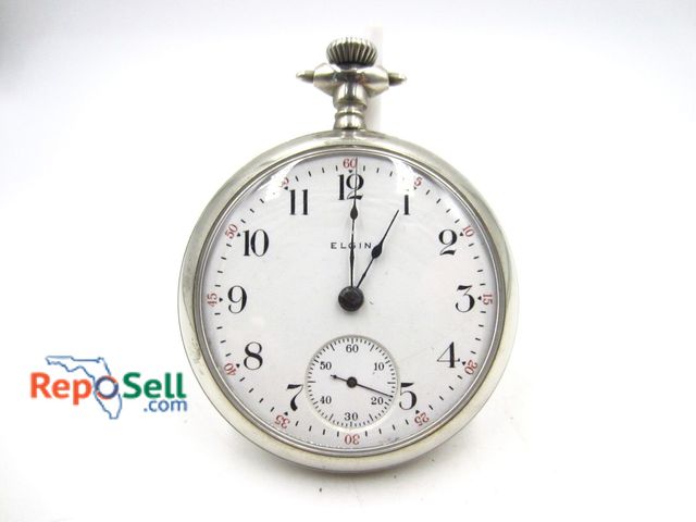 Lot 31-1138 - Elgin Silveroid Pocket Watch - Working