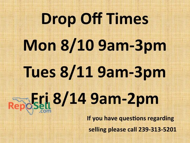Drop Off Times & Consignment Info