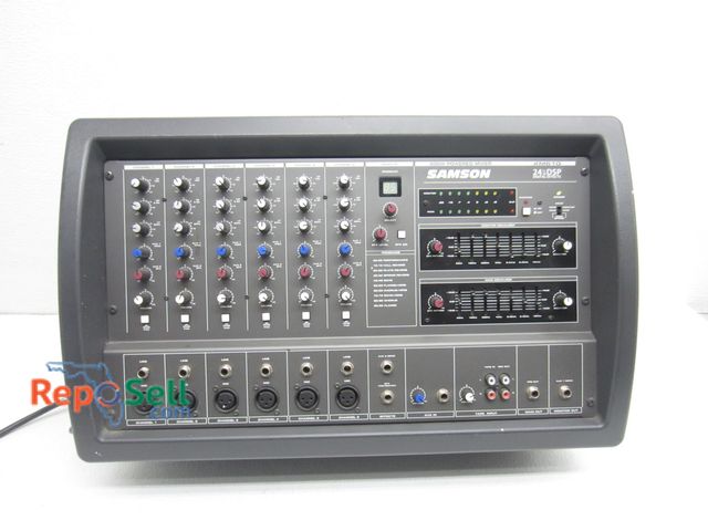 Lot 31-5436 - Samson 600W Powered Mixer 24 BLT DSP Digital Effects #XM610 - Powered On, (Missing Power Cord)