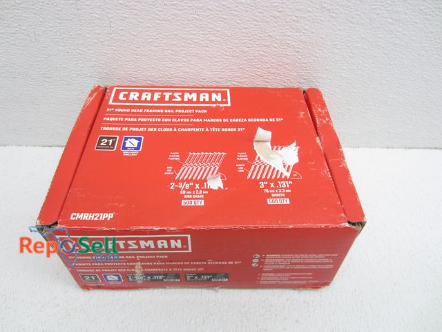 Lot 31-5156 - Craftsman 21degree Round Head Framing Nail Project Pack (Approx 1,000 total): Appears Full #CMRH21PP