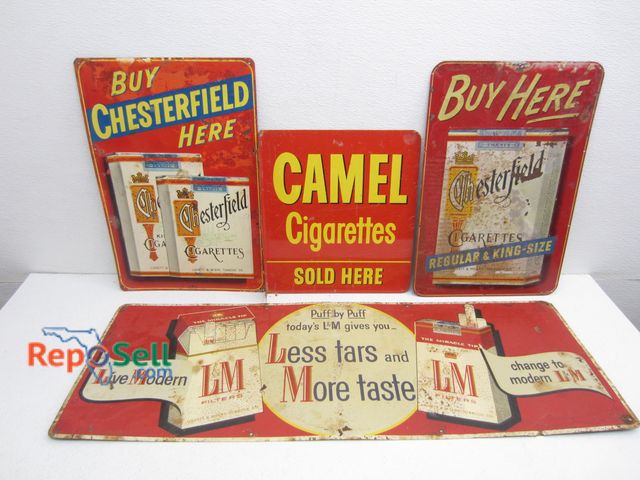 Lot 31-9368 - (4) Metal Cigarette Signs