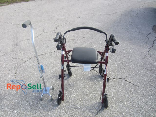 Lot 31-7056 - Foldable Walker &amp; Quad Cane