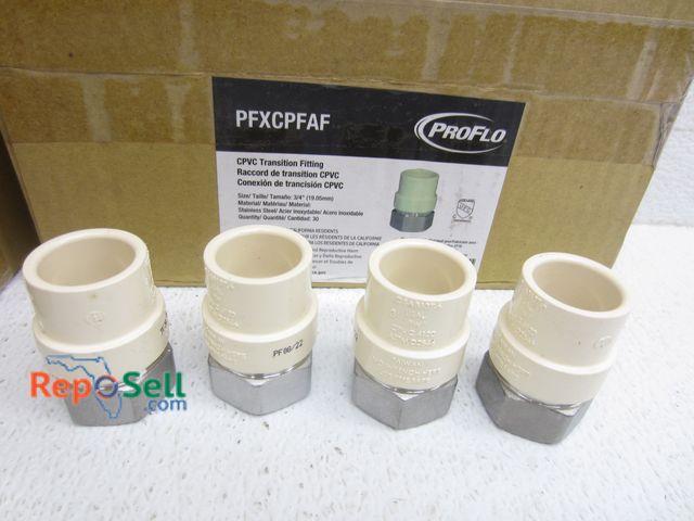 Lot 31-4121 - (120) New Pro Flo 3/4"C CPVC Transition Fittings PFXCPFAF