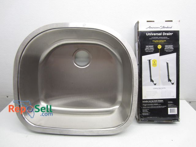 Lot 31-3464 - Di Monte Kitchen Sink 9"Dx23"x21" And American Standard Universal Drain