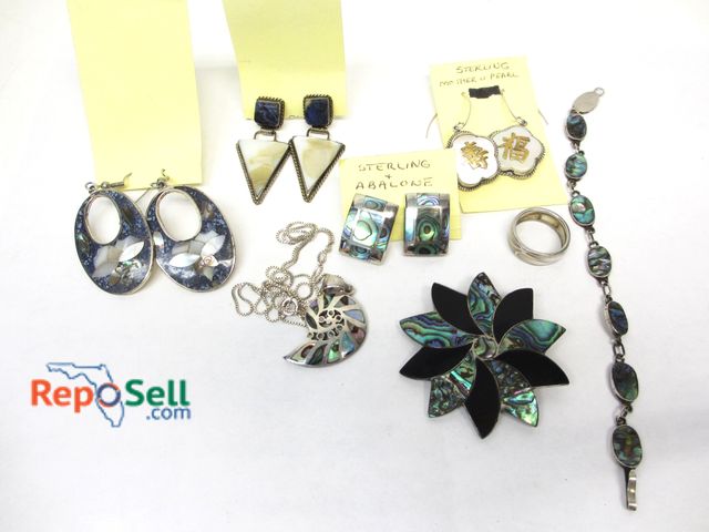 Lot 31-6039 - Lot of .925 and Shell Jewelry - Ring Size 6 - 56g total