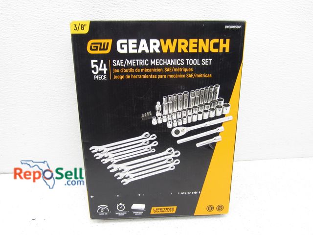 Lot 31-4105 - New Gearwrench 54pc SAE/Metric Mechanics Tool Set with Zippered Case 3/8" Drive