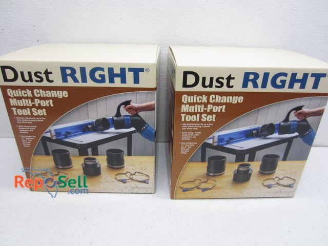 Lot 31-1289 - (2) Dust Right Quick Change Multi-Port Tool Sets - Appear New