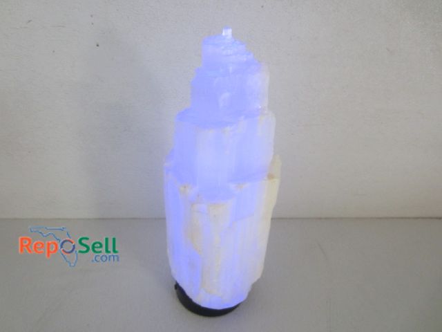 Lot 31-7261 - Selenite Tower w/Light Up Base, 8lbs 12oz, 12"H - Powers On