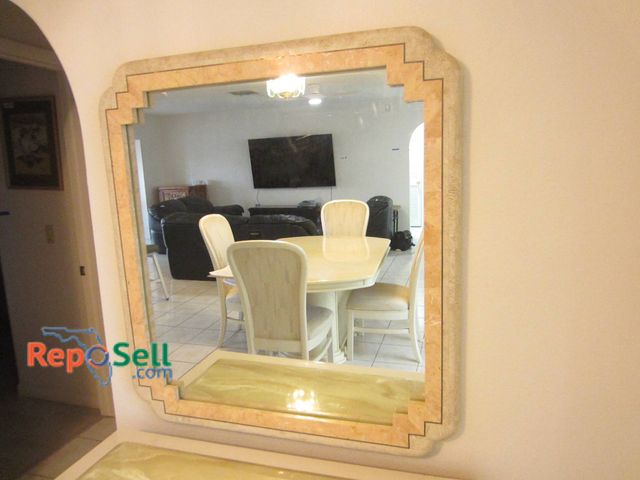 Lot 31-8664 - Art Deco Style Framed Wall Mirror With Beveled Edges, 36"x39"- Heavy
