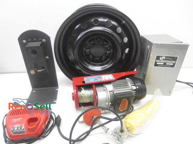 Lot 31-7143 - Black Rim, Wench PA200, Power Transformer ES-150, Milwaukee Charger (Powers On), etc.