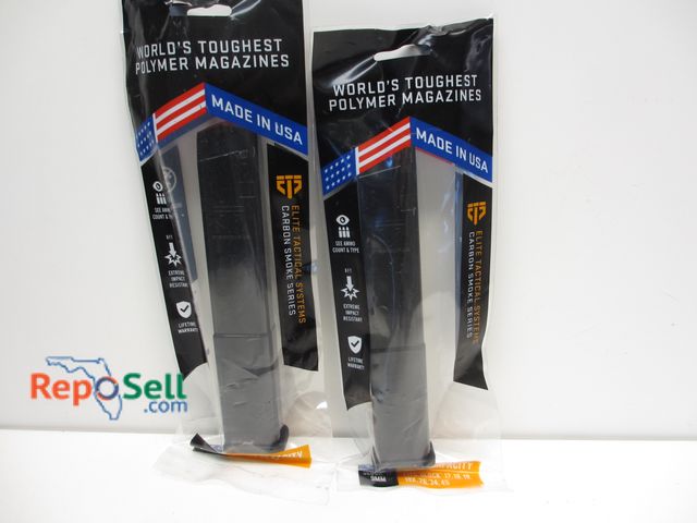 Lot 31-3258 - (2) New Glock 17 Carbon Smoke Series 9mm 32rnd Magazine - Fits Various Glocks