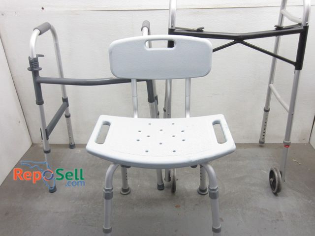 Lot 31-9468 - Shower Chair And (2) Folding Walkers