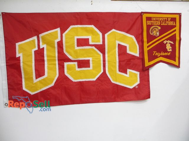 Lot 31-1347 - (2) USC Banners, Fabric And Felt